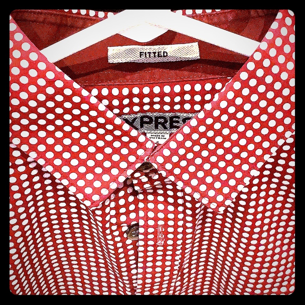 Polkadot Button Down Dress Shirt